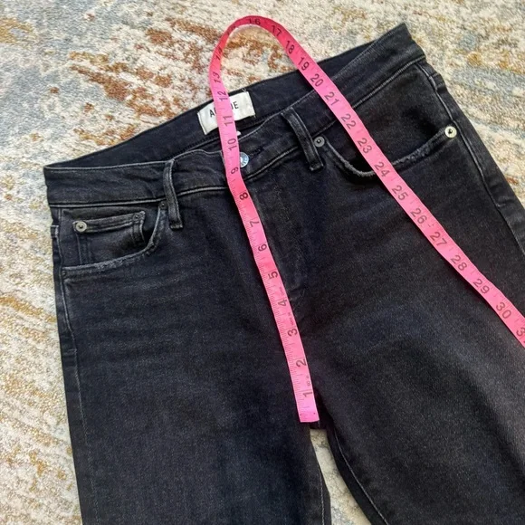 AGOLDE Sophie High Rise Distressed Black Skinny Jeans - Picture 11 of 14